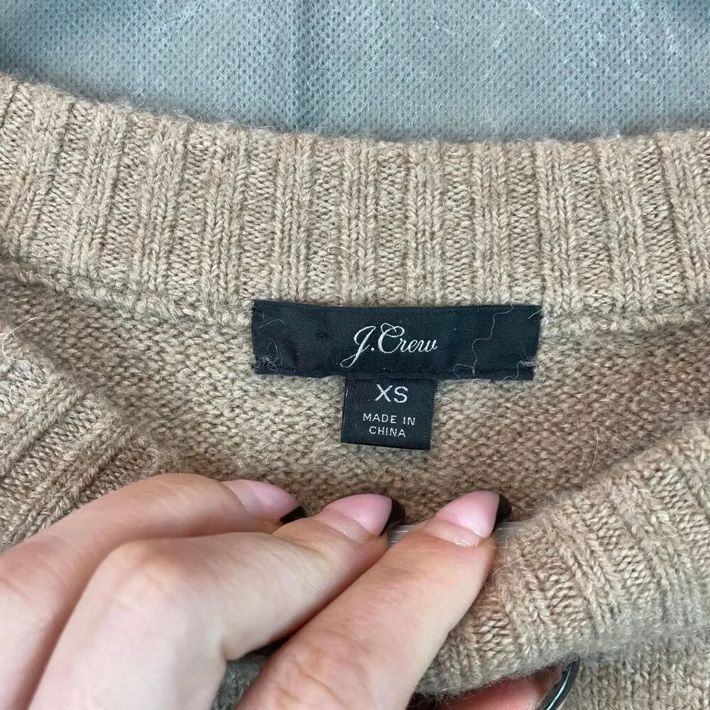 J.Crew Pullover Sweater Women's XS Brown Crew Neck Long Sleeves Knitted - Picture 4 of 8